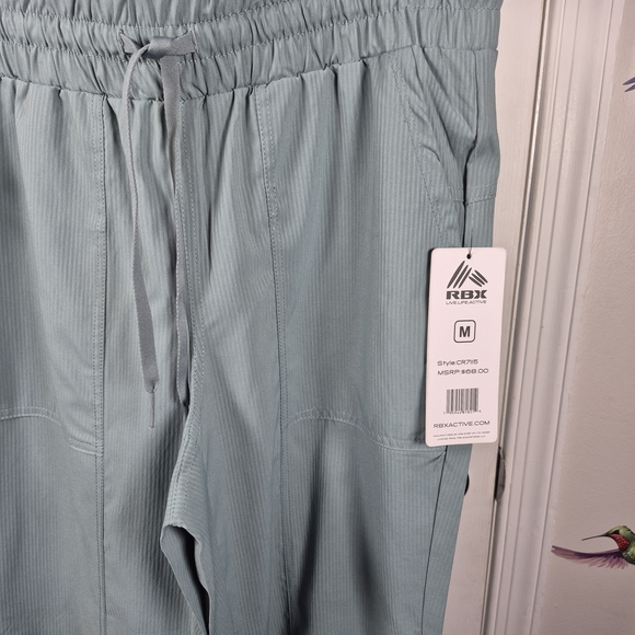 RBX Activewear Ribbed Jogger/Athleisure Pants w Pockets - Seafoam Green Size M - Picture 2 of 8